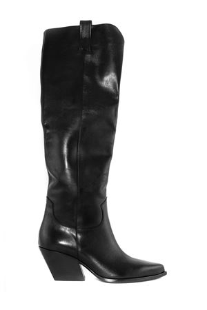 Black leather knee boots ELENA IACHI | E2509NERO